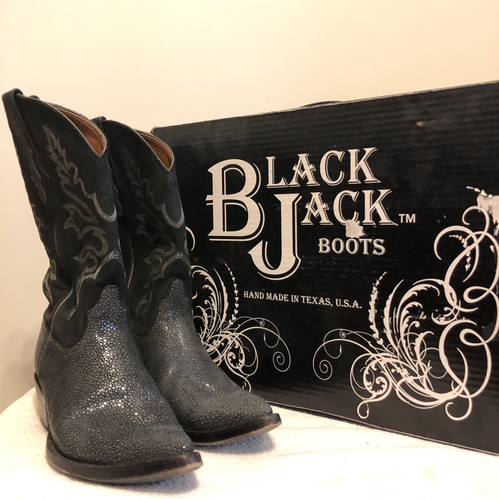 BLACKJACK Handmade Exotic STINGRAY boots - 10D